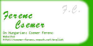 ferenc csemer business card